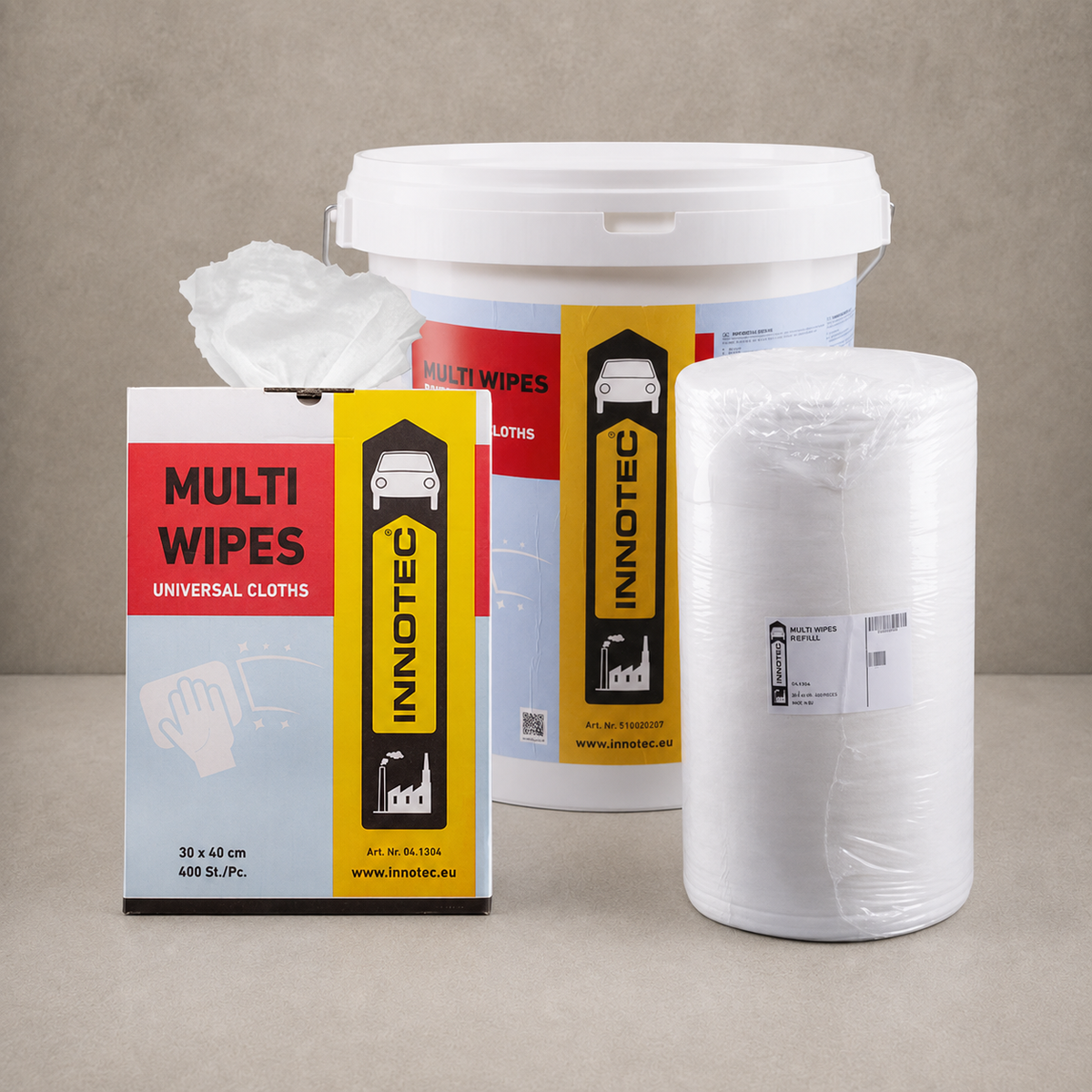 Innotec Multi Wipes – 400 Stück, 30 cm x 40 cm, Refill – Artikelnummer 1092-2