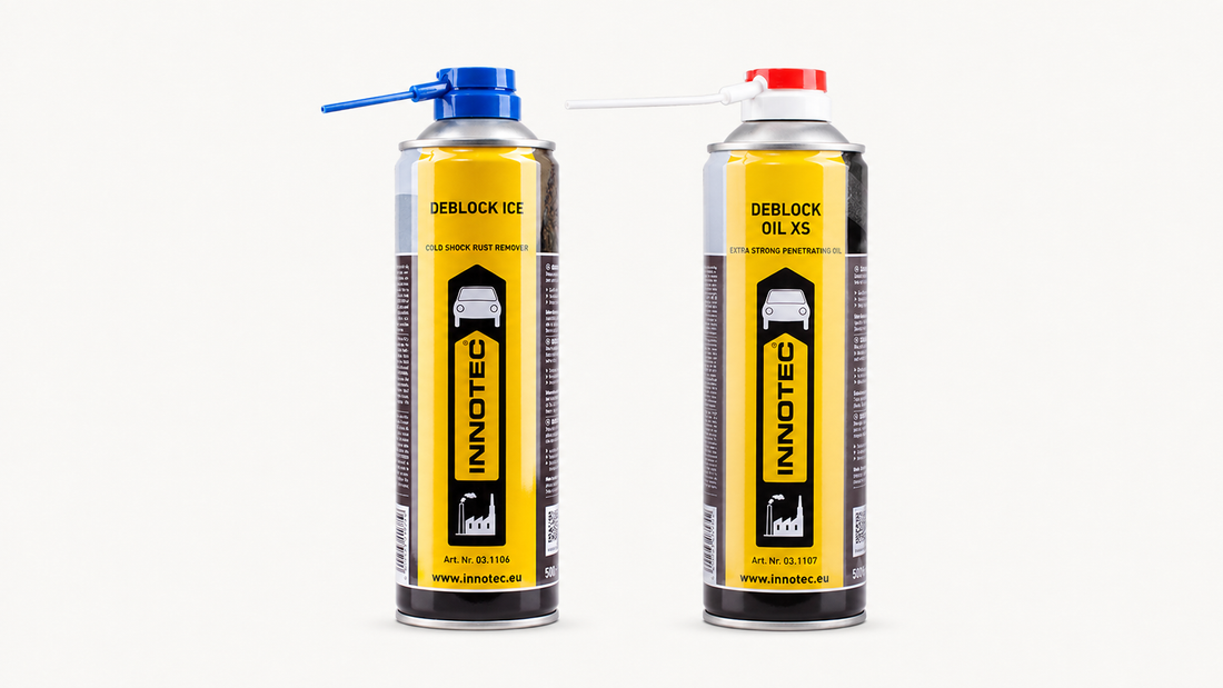 Innotec Deblock Ice und Deblock Oil XS – Rostlöser im Vergleich