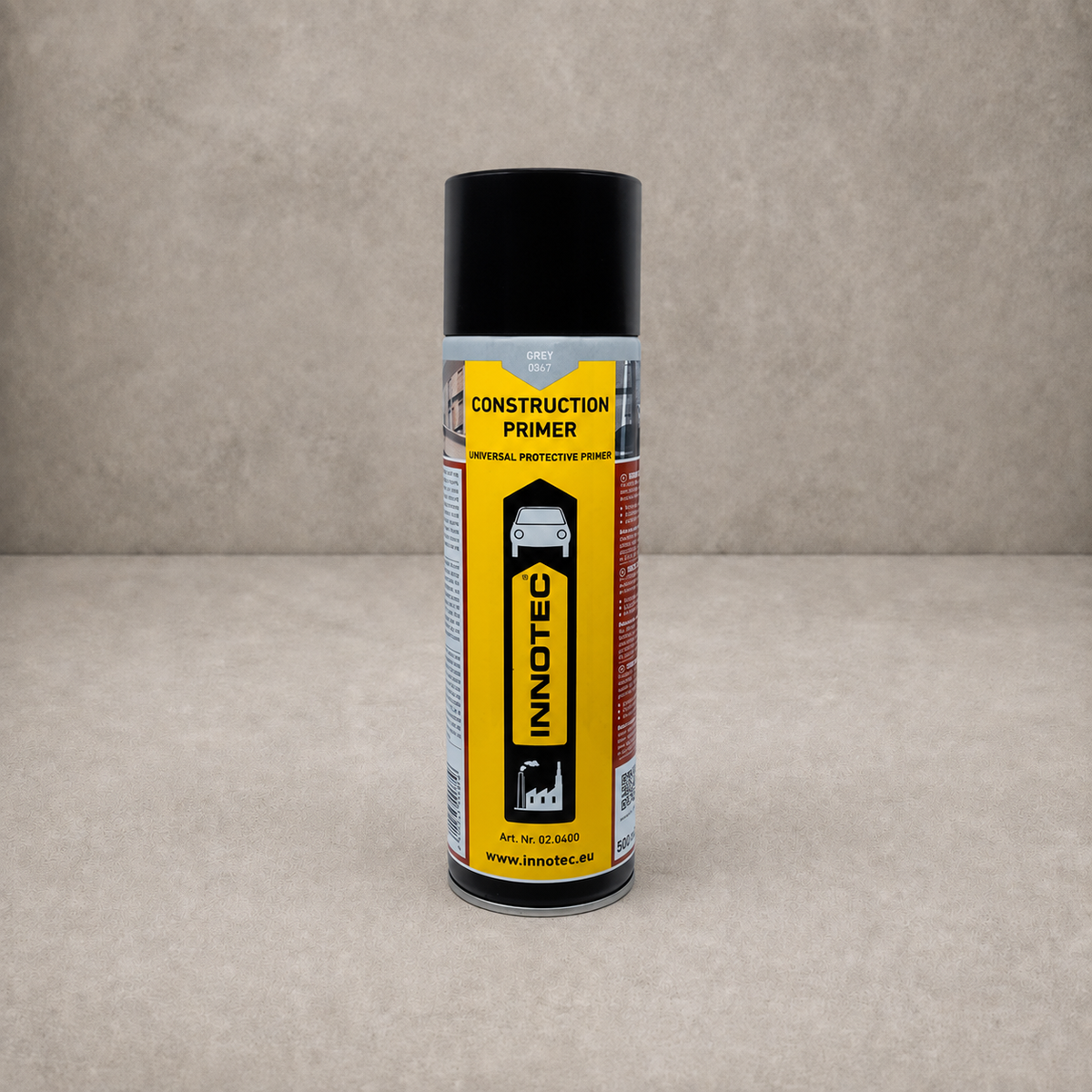 Innotec Construction Primer – 500 ml · Aerosol, Grau, Standard – Artikelnummer 1301-1
