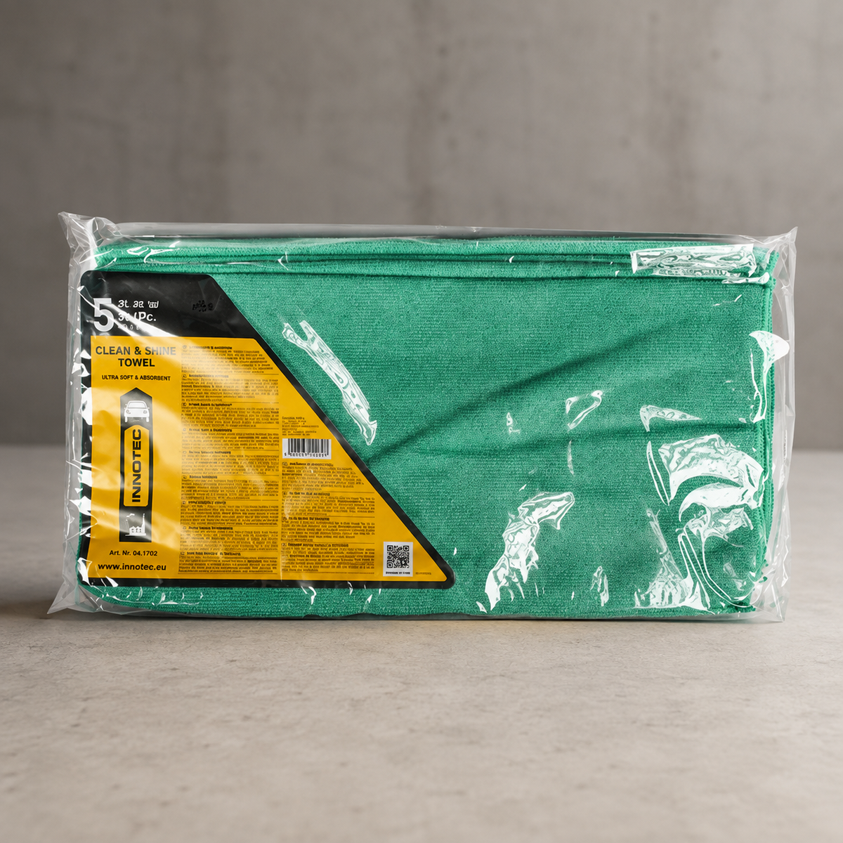 Innotec Clean & Shine Towel – 5 Stück · Packung, Grün – Artikelnummer 1348