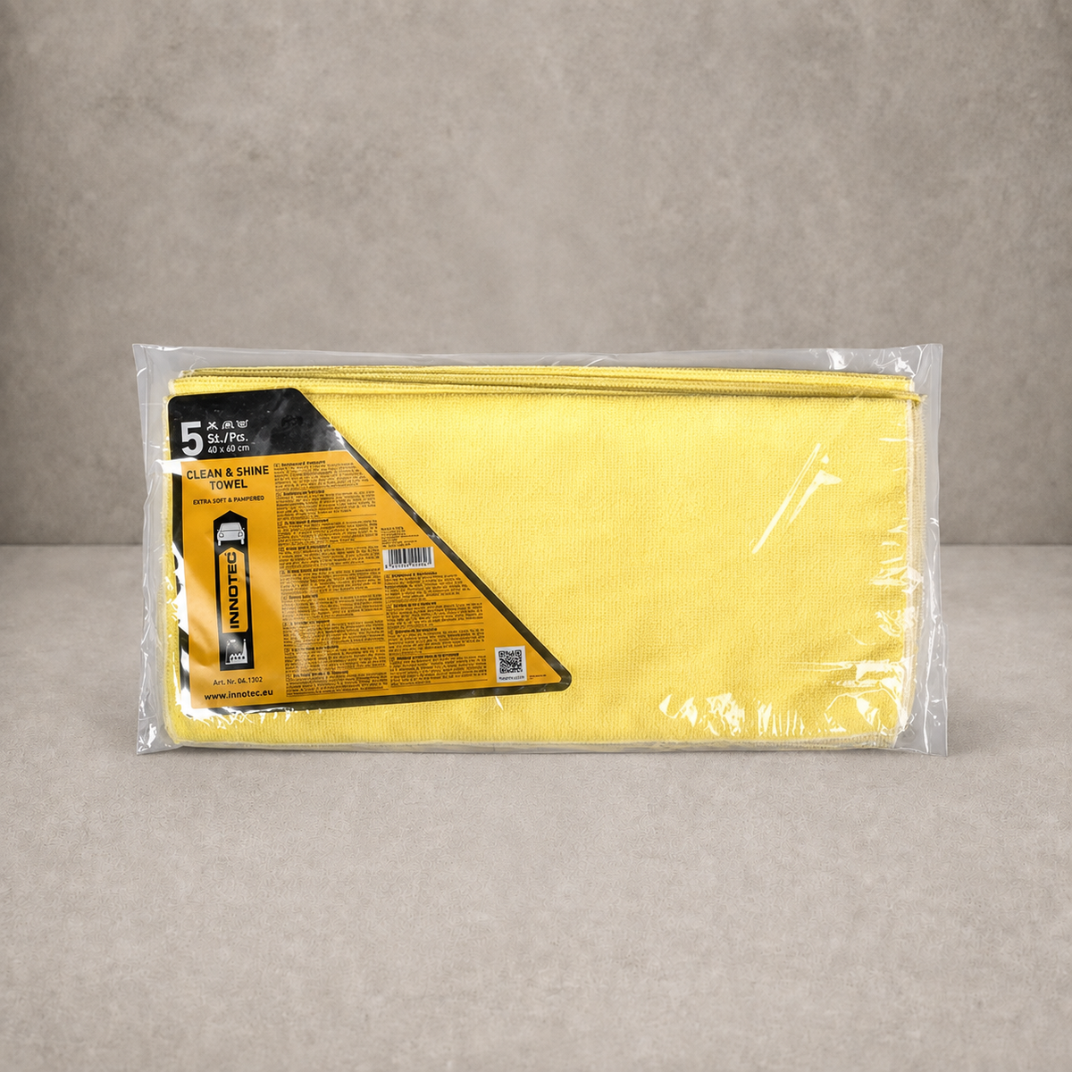 Innotec Clean & Shine Towel – 5 Stück · Packung, Gelb – Artikelnummer 1349