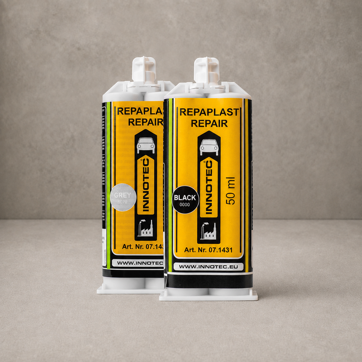 Innotec Repaplast Repair – 50 ml · Doppelkartusche, Grau – Artikelnummer 1593-01