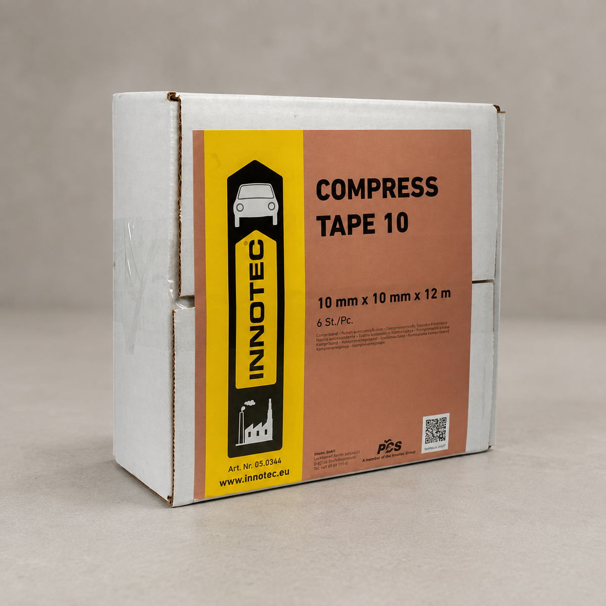 Innotec Compress Tape – 12 Laufmeter · Rolle, 10 mm breit x 10 mm stark – Artikelnummer 1691