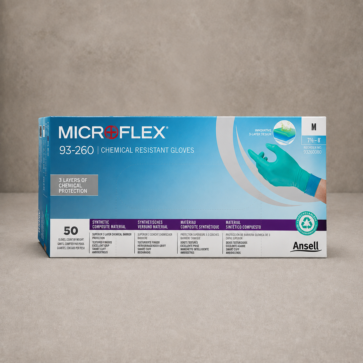 Innotec Microflex Nitril und Neopren – 50 Stück · Packung, Grün, Größe 7,5-8 – Artikelnummer 2010-01
