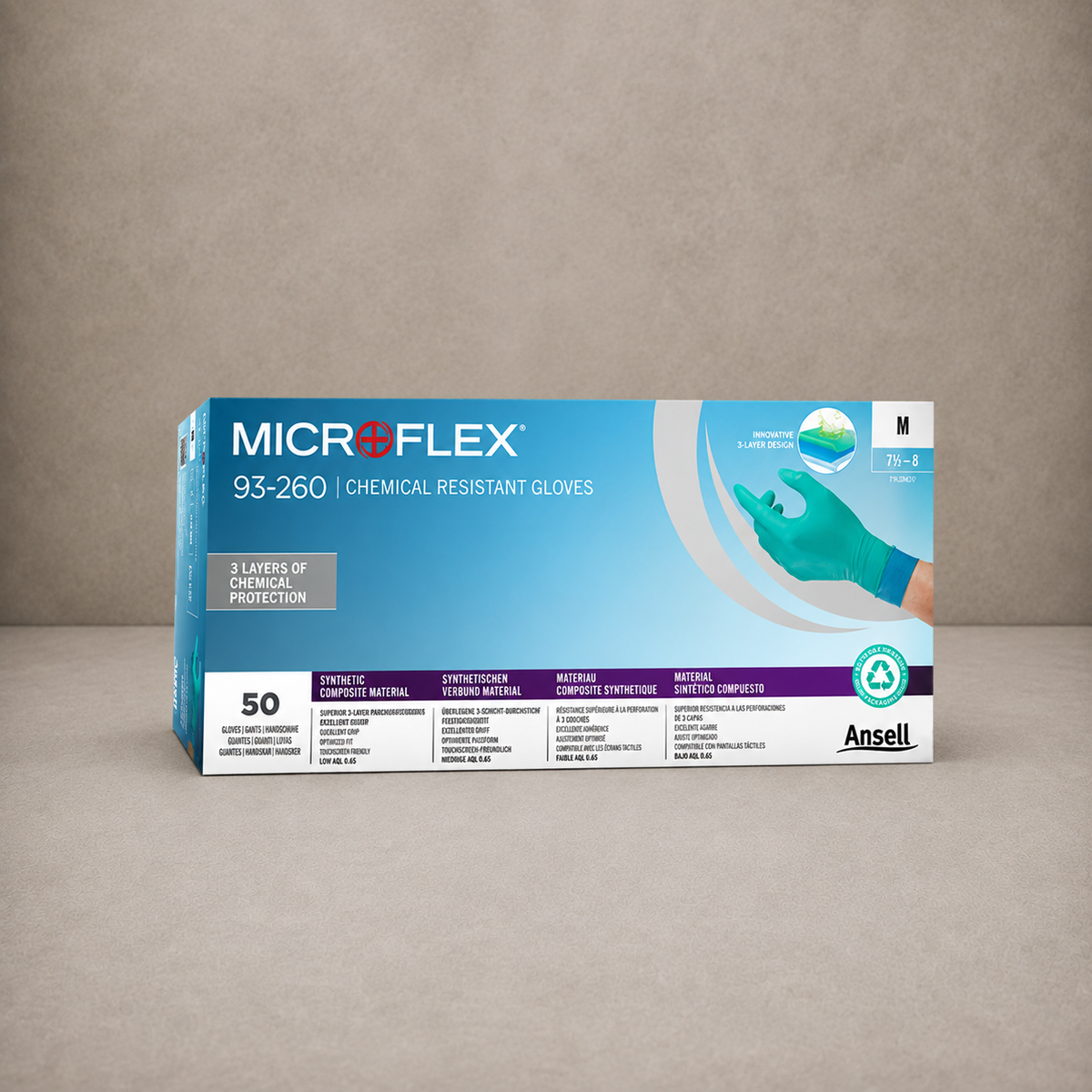 Innotec Microflex Nitril und Neopren – 50 Stück · Packung, Grün, Größe 8,5-9 – Artikelnummer 2010-02
