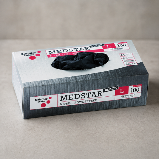 Innotec Medstar Nitril Black PF – 100 Stück · Packung, Größe 10 (XL) – Artikelnummer 2011-03