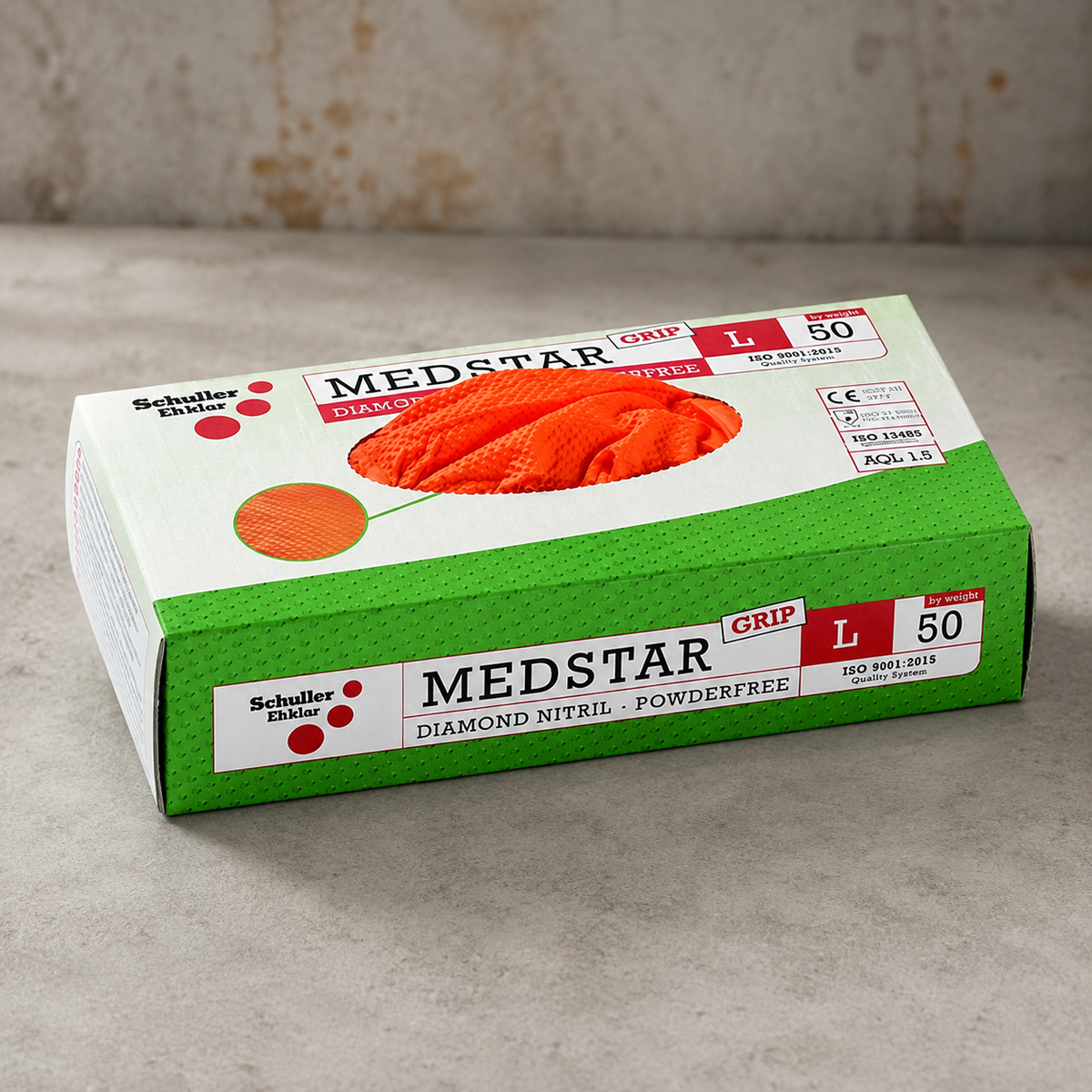 Innotec Medstar Grip Nitril – 50 Stück · Packung, Orange, Größe 08 – Artikelnummer 2012-00