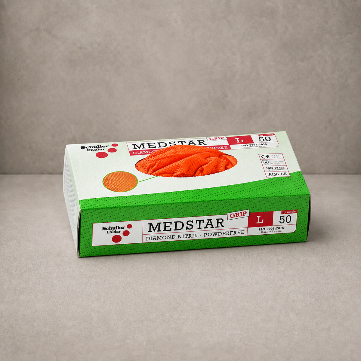 Innotec Medstar Grip Nitril – 50 Stück · Packung, Orange, Größe 09 – Artikelnummer 2012-01