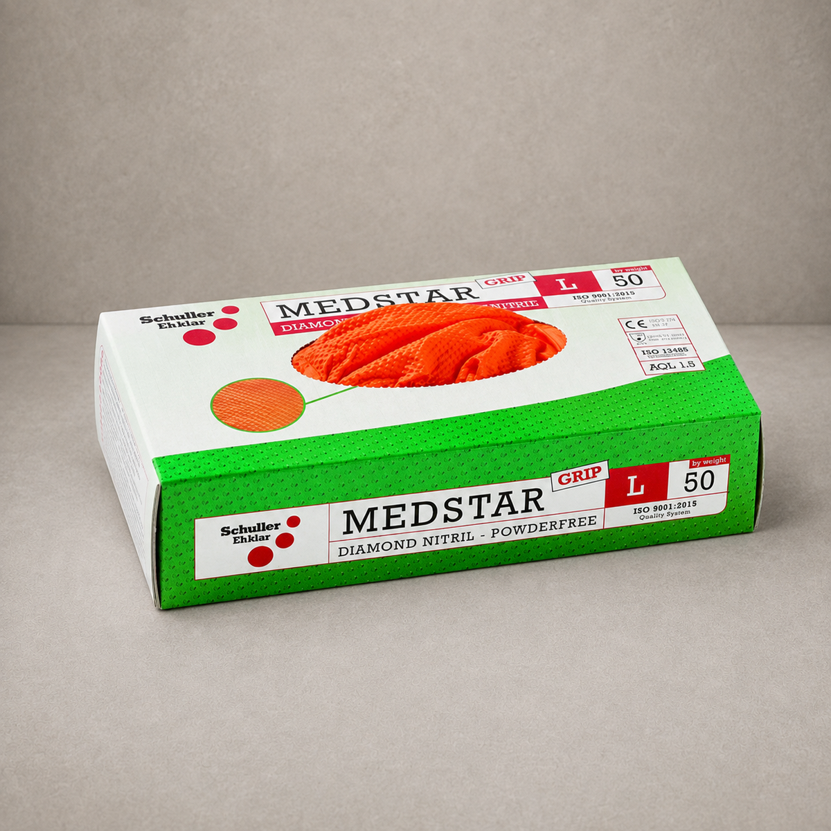 Innotec Medstar Grip Nitril – 50 Stück · Packung, Orange, Größe 10 – Artikelnummer 2012-02